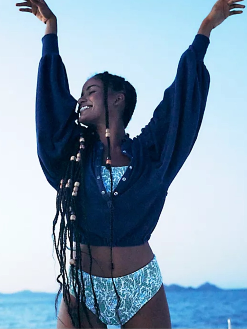 Free People Movement Good Livin' Layer Navy Blue - Size XS